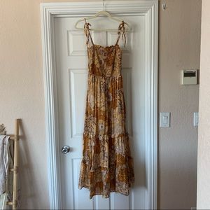 Floral smocked maxi dress